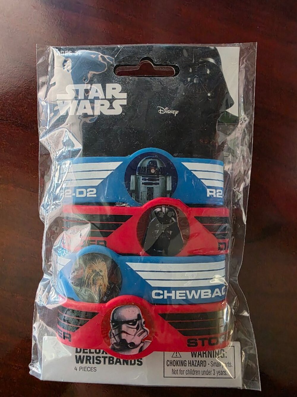 Set of 4 Disney Star Wars Deluxe Rubber Wristbands